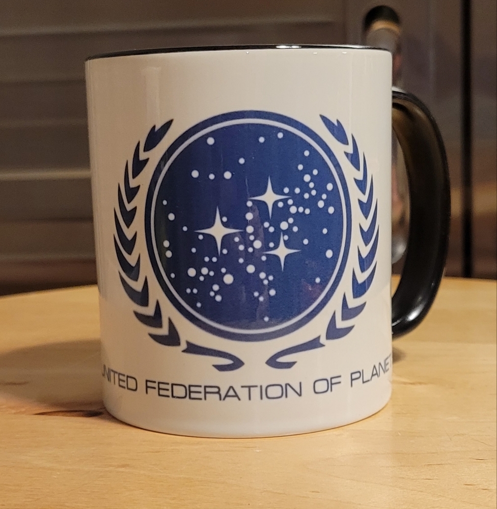 NWT CafePress United Federation Of Planets Mug 11 oz Ceramic Mug Good Condition